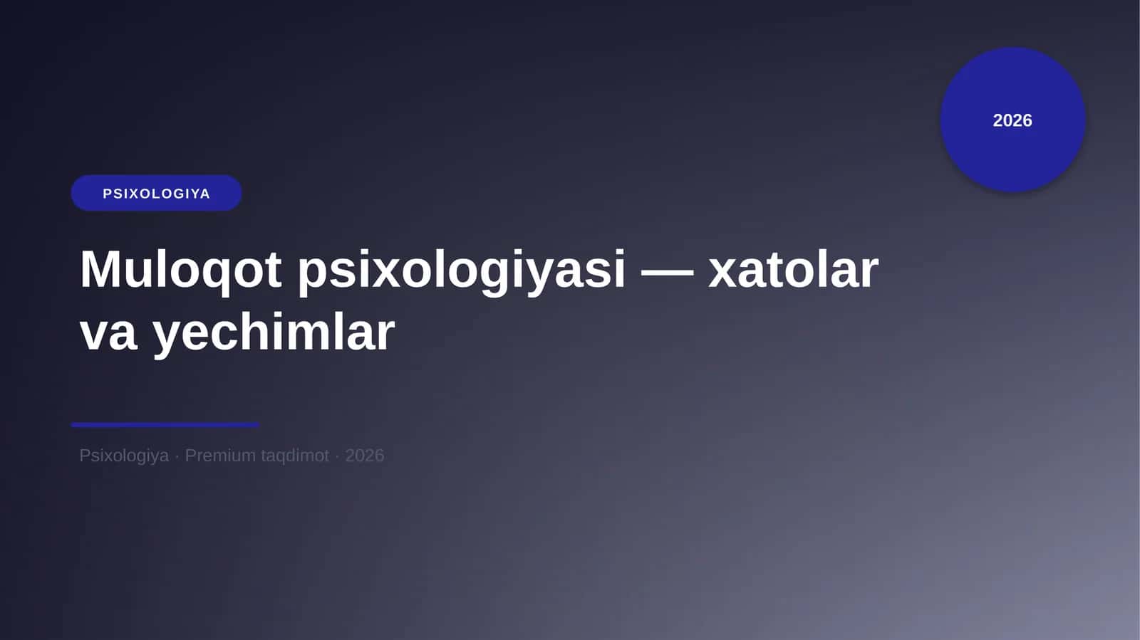 Muloqot psixologiyasi — xatolar va yechimlar