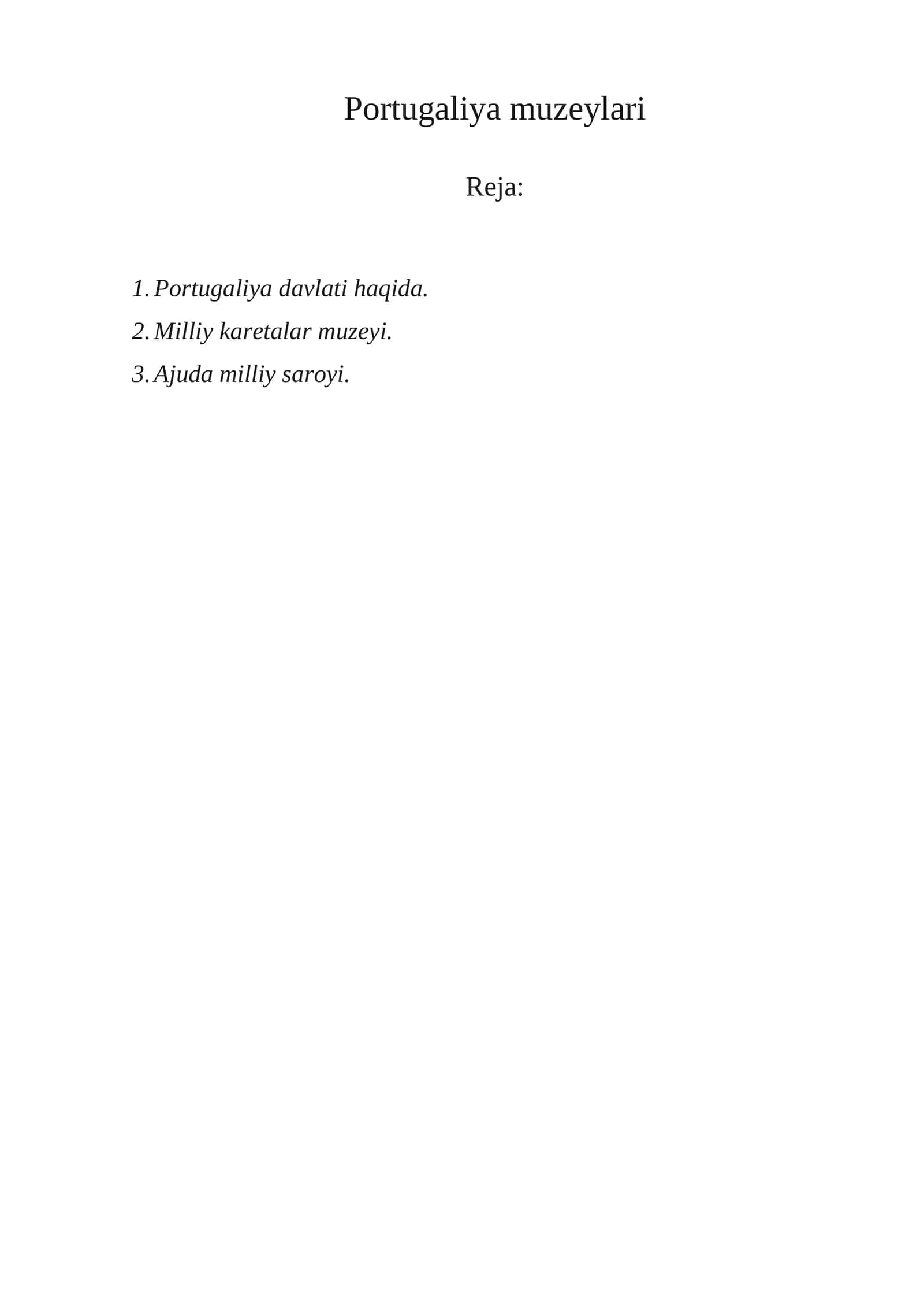 Portugaliya muzeylari