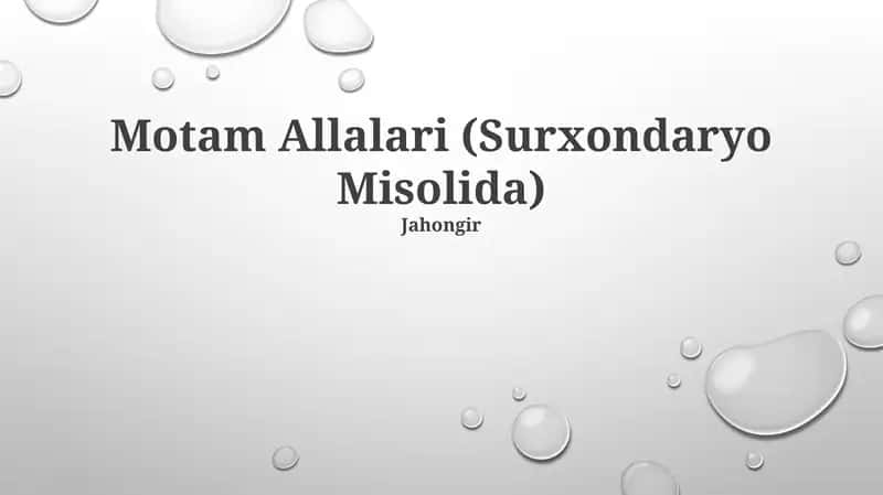 Motam Allalari (Surxondaryo Misolida)