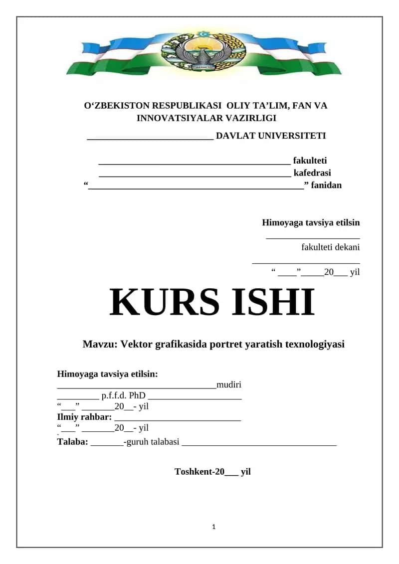 Vektor grafikasida portret yaratish texnologiyasi