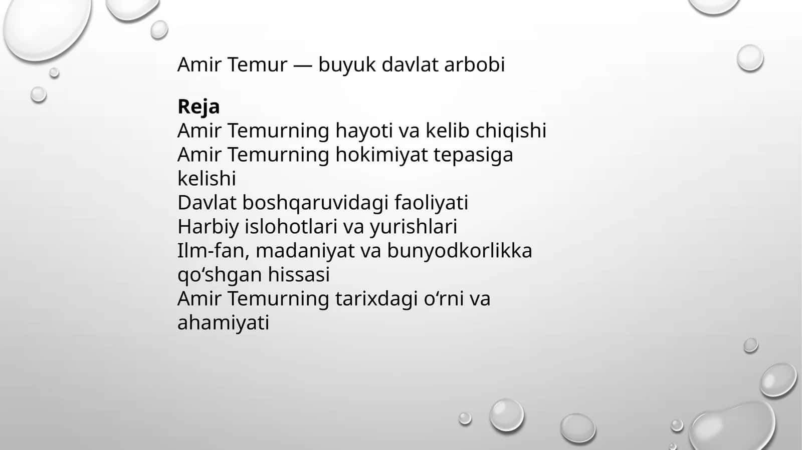 Amir Temurning hayoti va kelib chiqishi