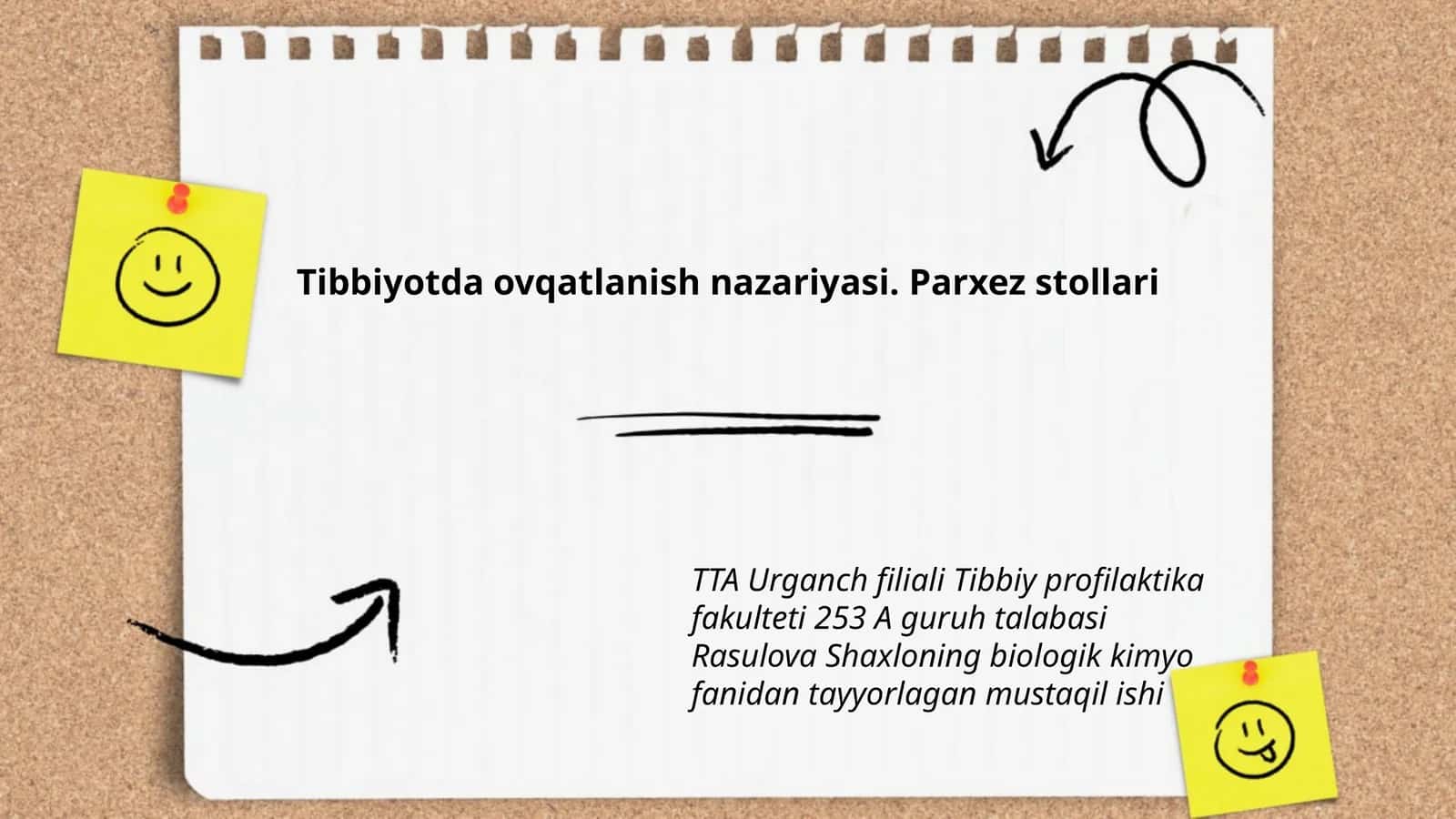 Tibbiyotda ovqatlanish nazariyasi. Parxez stollari