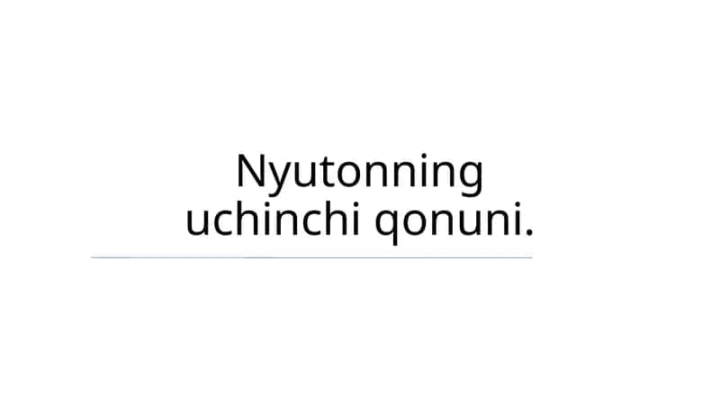Nyutonning uchinchi qonuni