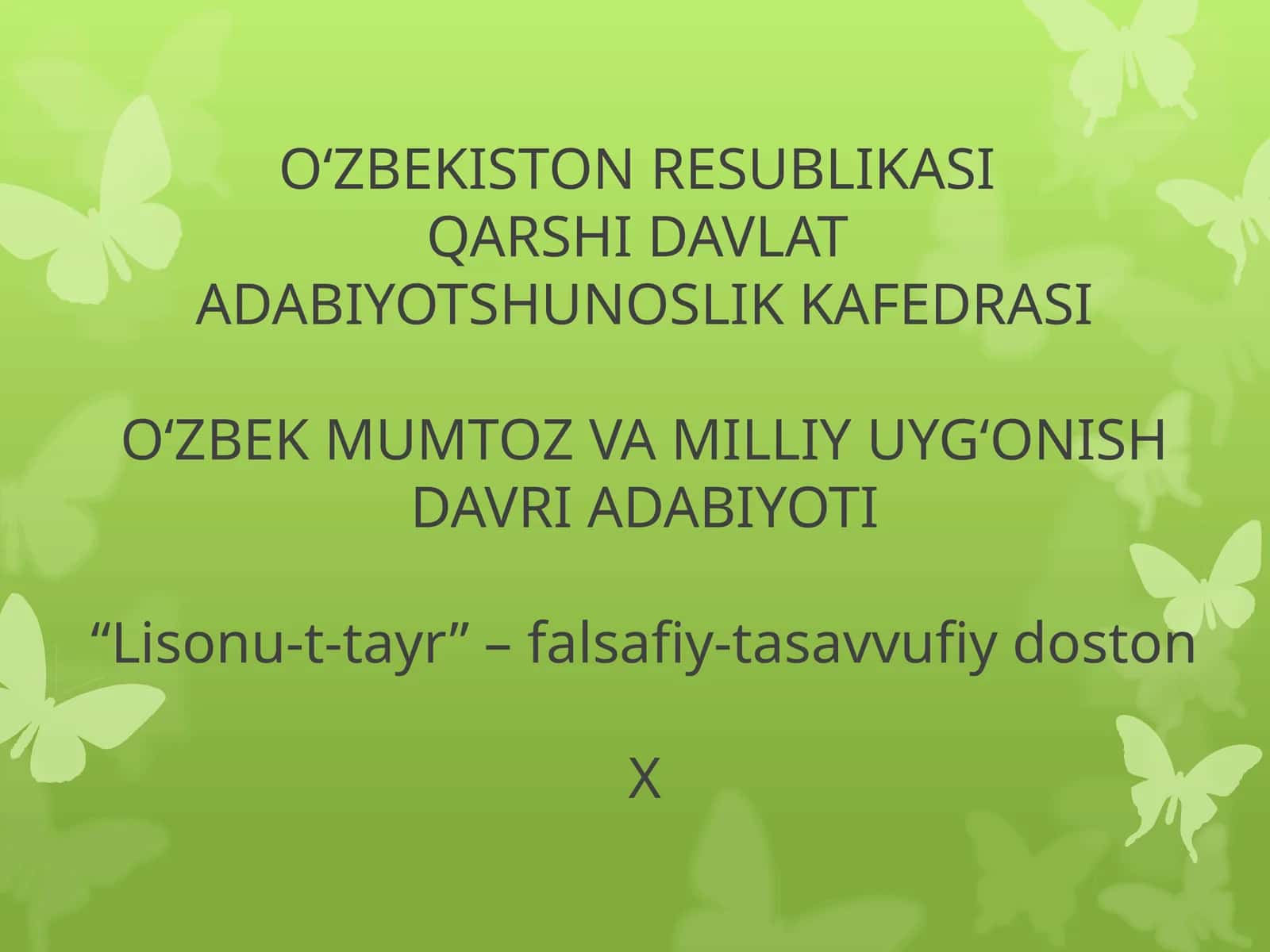 "Lisonu-t-tayr" - falsafiy-tasavvufiy doston