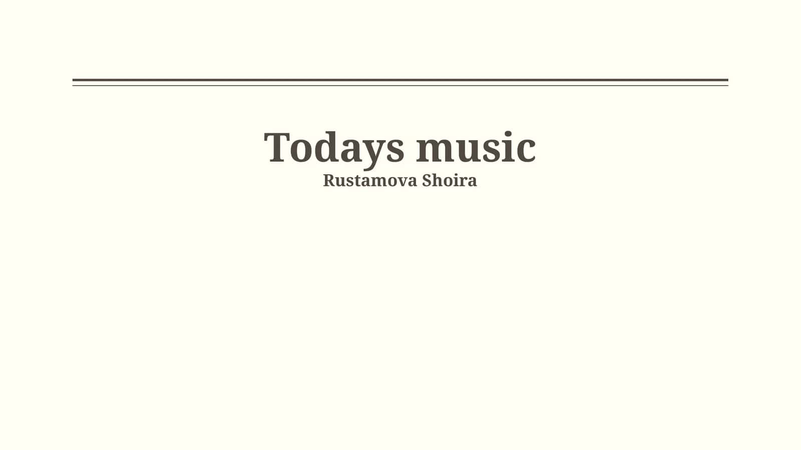 Todays music