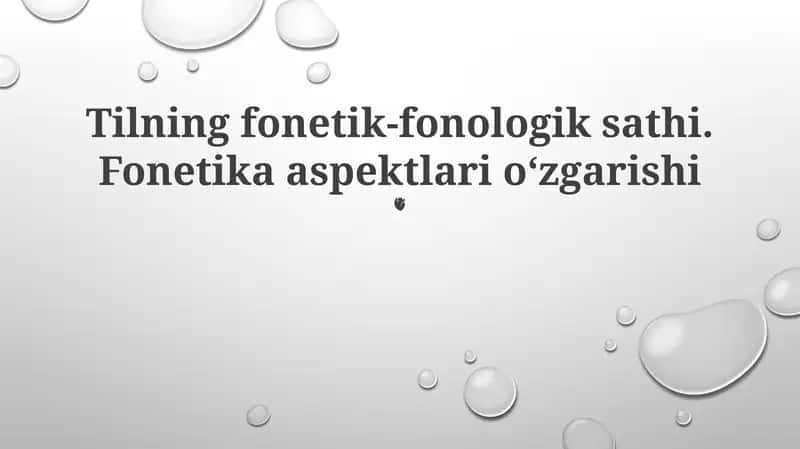 Tilning fonetik-fonologik sathi