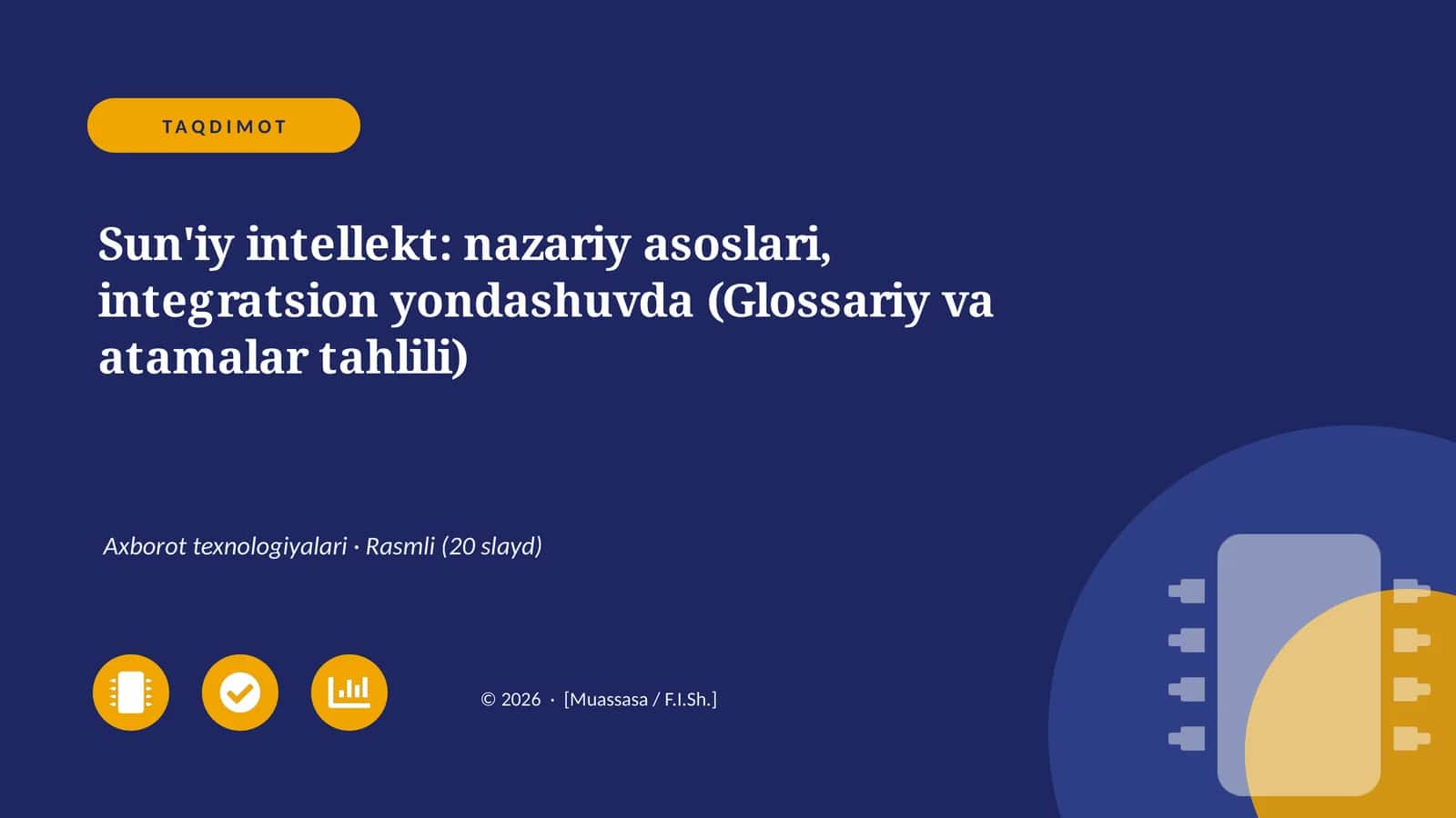 Sun'iy intellekt: nazariy asoslari, integratsion yondashuvda (Glossariy va atamalar tahlili)