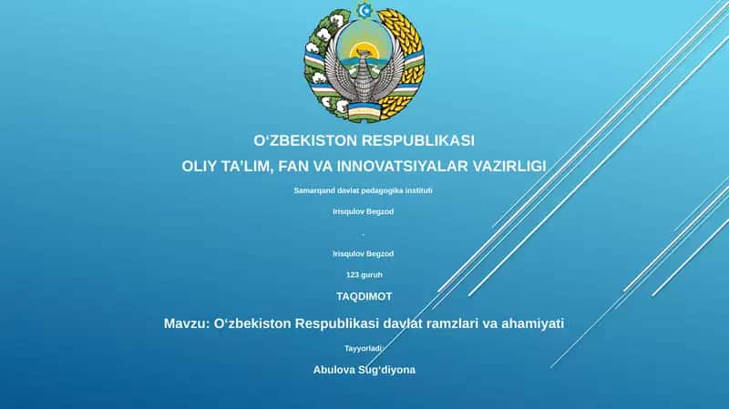 Oʻzbekiston Respublikasi davlat ramzlari va ahamiyati