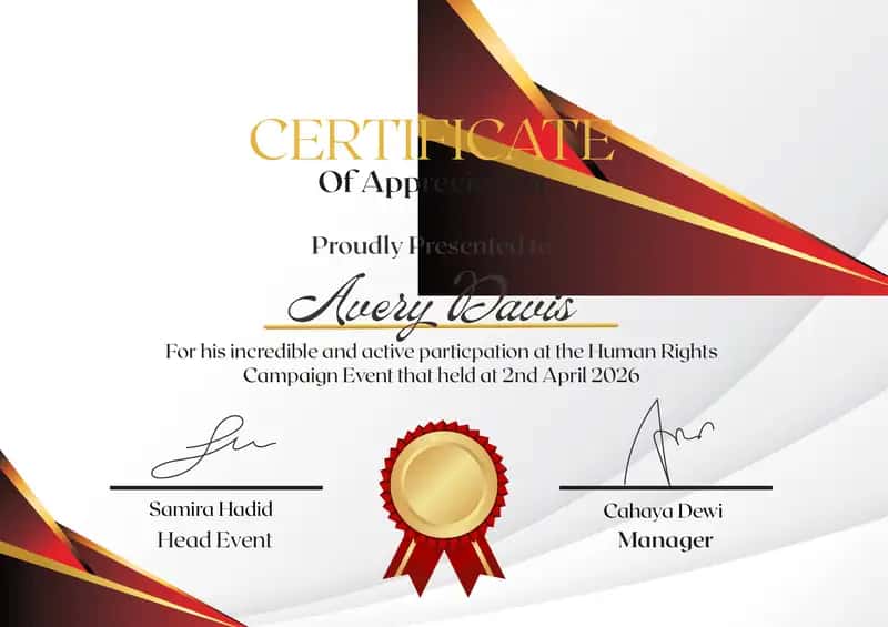 CERTIFICATE Of Appreciation