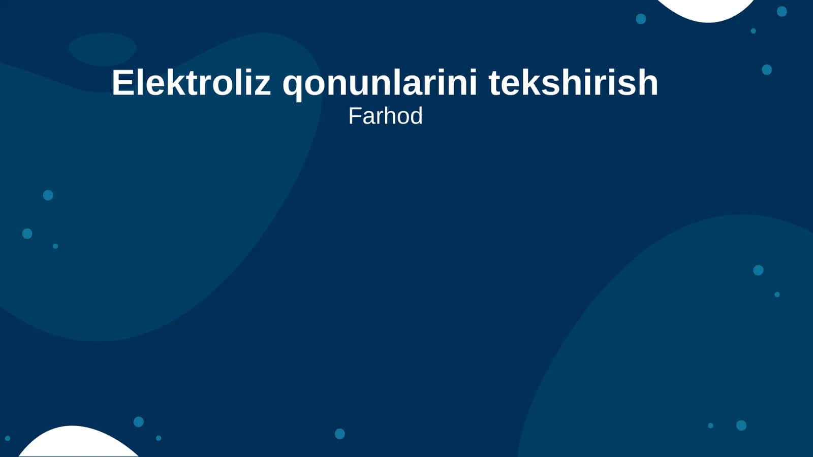 Elektroliz qonunlarini tekshirish