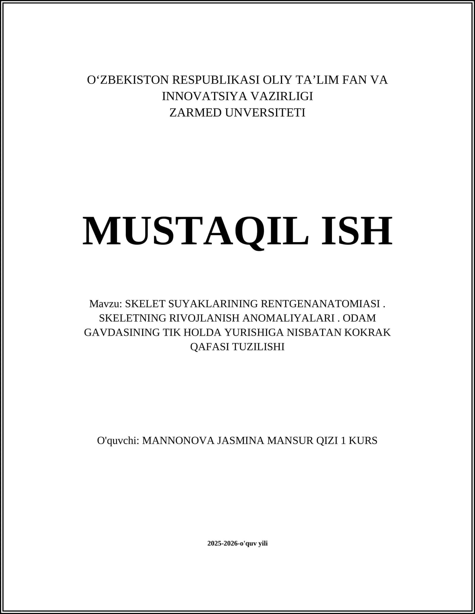 SKELET SUYAKLARINING RENTGENANATOMIASI