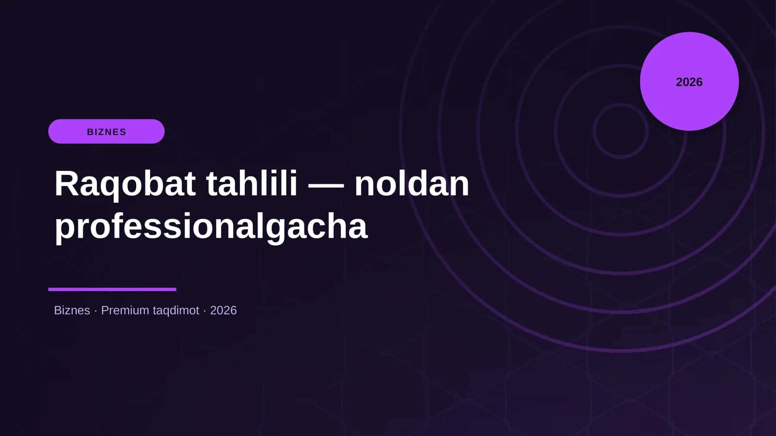 Raqobat tahlili — noldan professionalgacha