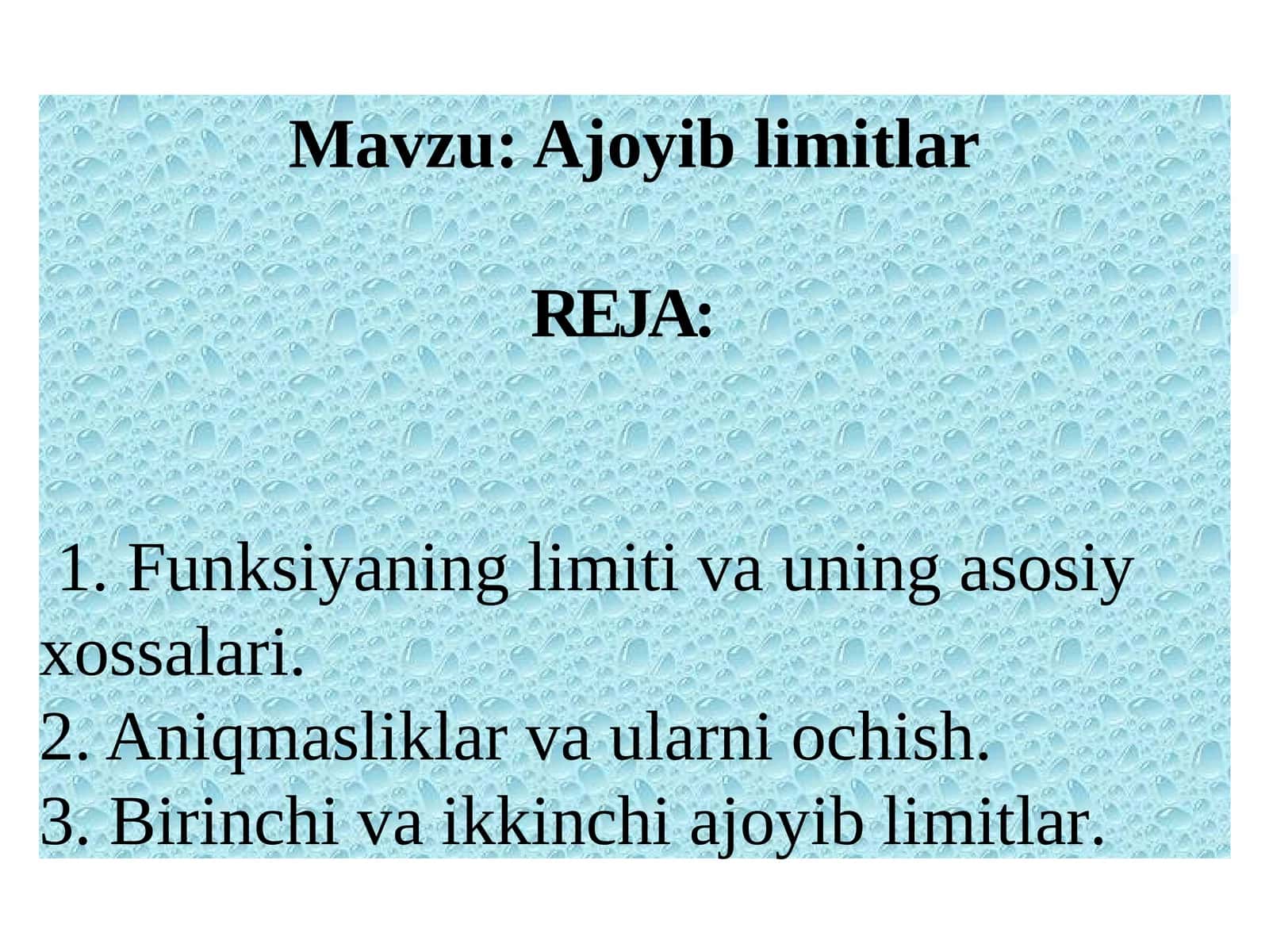 Ajoyib limitlar