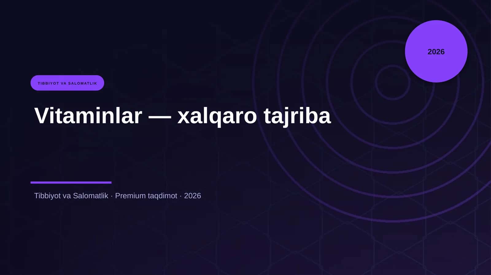 Vitaminlar — xalqaro tajriba