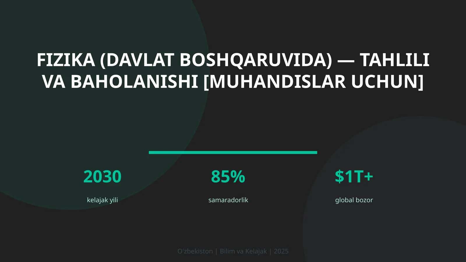 Fizika (davlat boshqaruvida) — tahlili va baholanishi [muhandislar uchun]