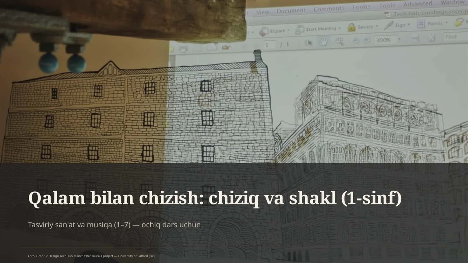 Qalam bilan chizish: chiziq va shakl (1-sinf)