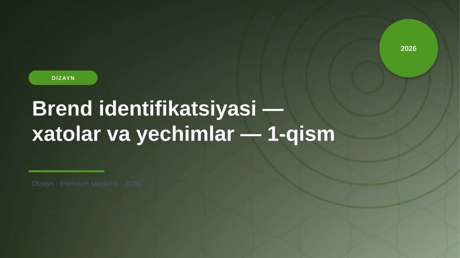 Brend identifikatsiyasi — xatolar va yechimlar — 1-qism