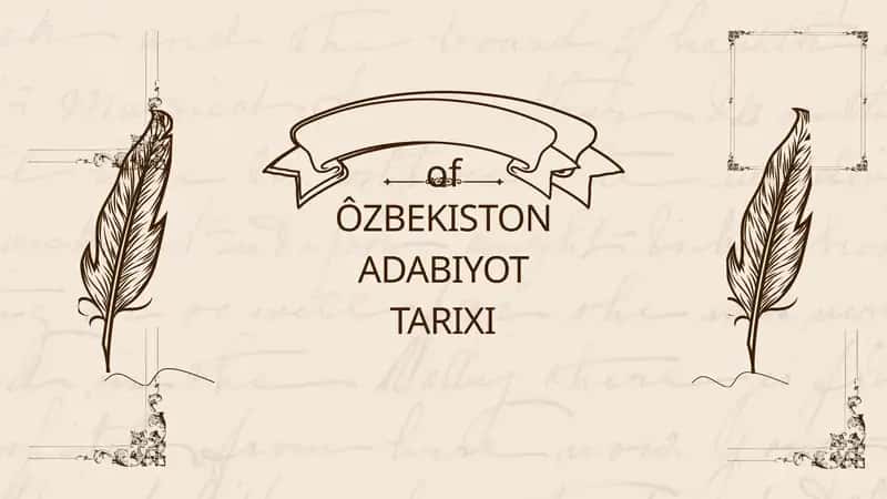 ÔZBEKISTON ADABIYOT TARIXI
