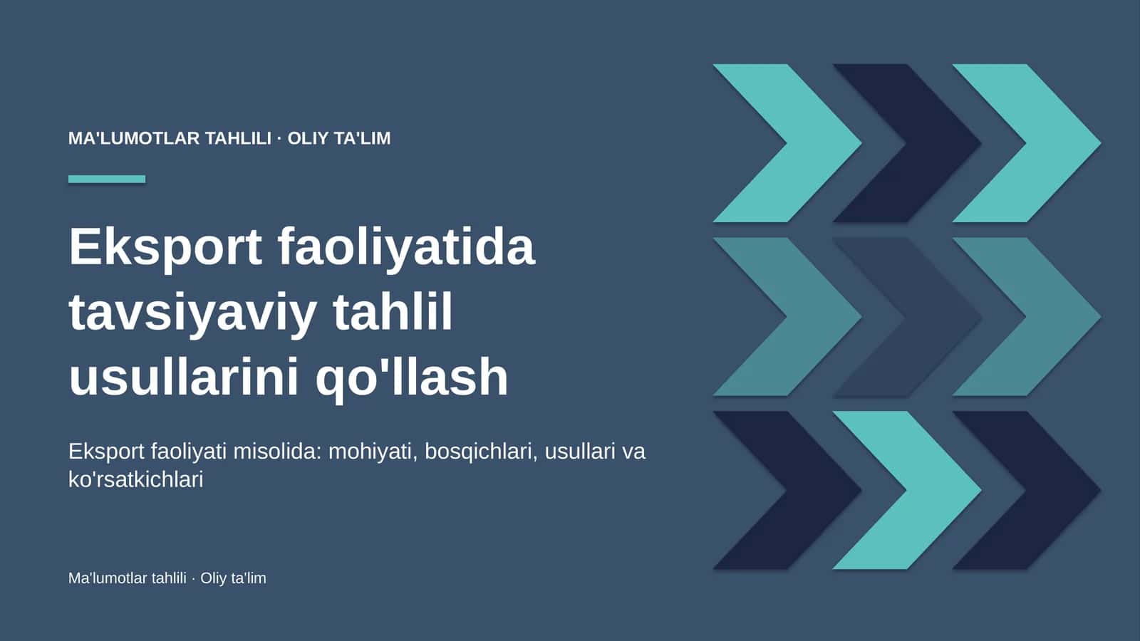 eksport faoliyatida tavsiyaviy tahlil usullarini qo'llash 3480