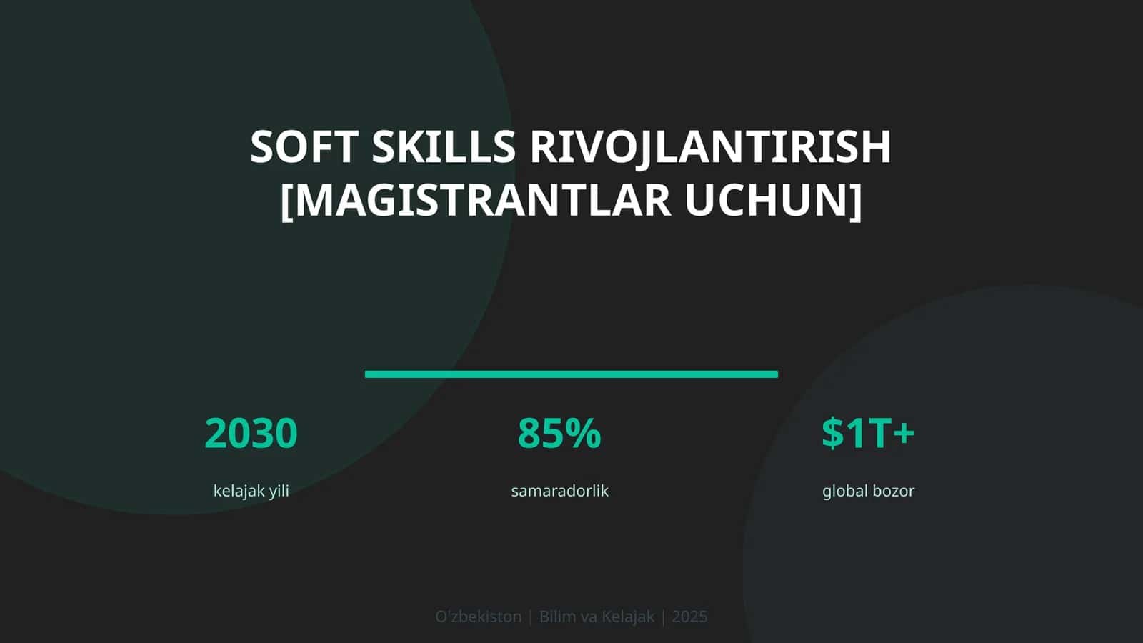 Soft skills rivojlantirish [magistrantlar uchun]