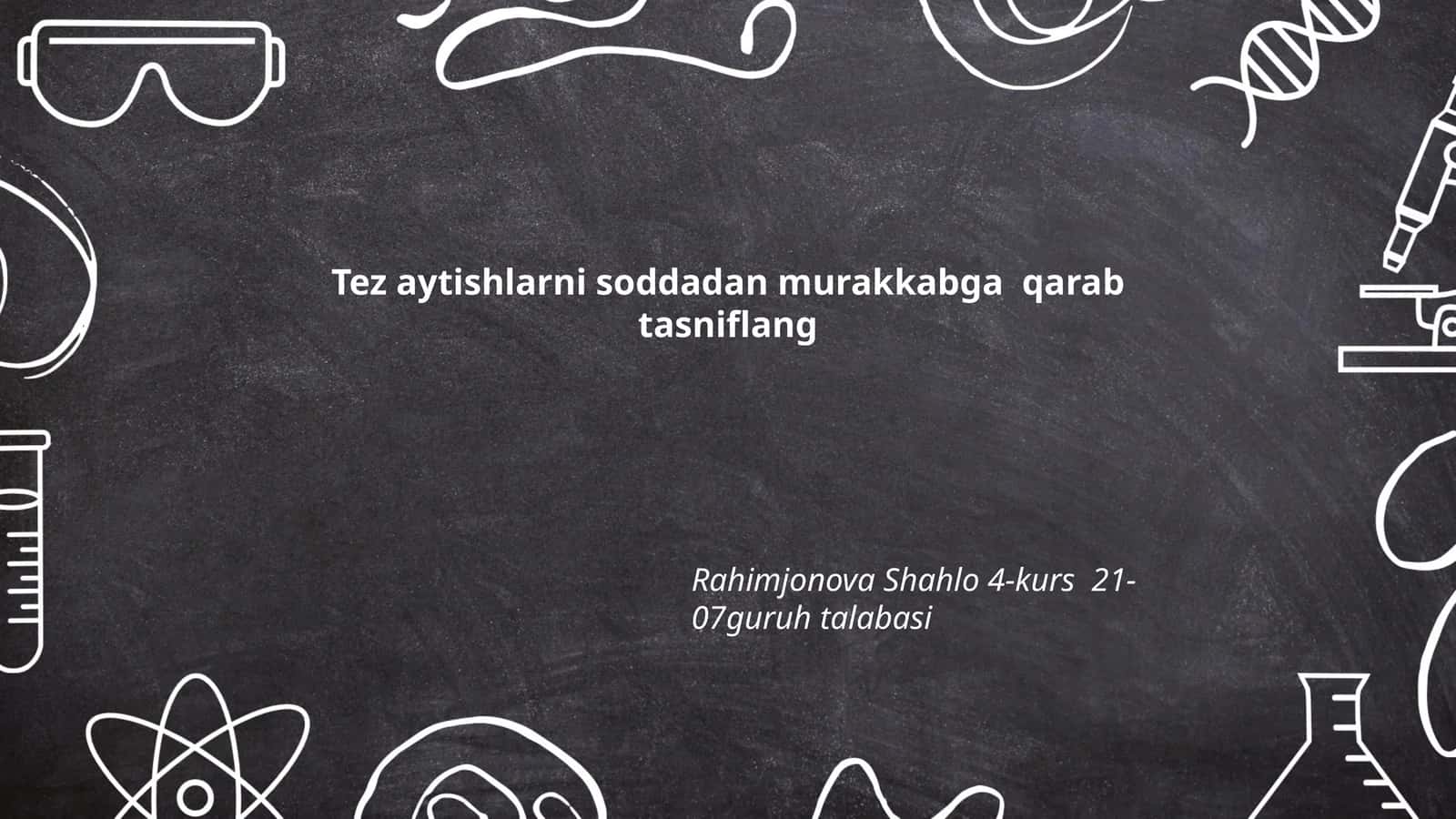 Oddiy tez aytiladigan so'zlar