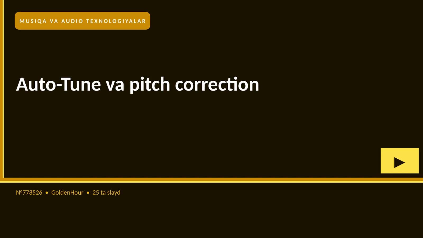 MUSIQA VA AUDIO TEXNOLOGIYALAR