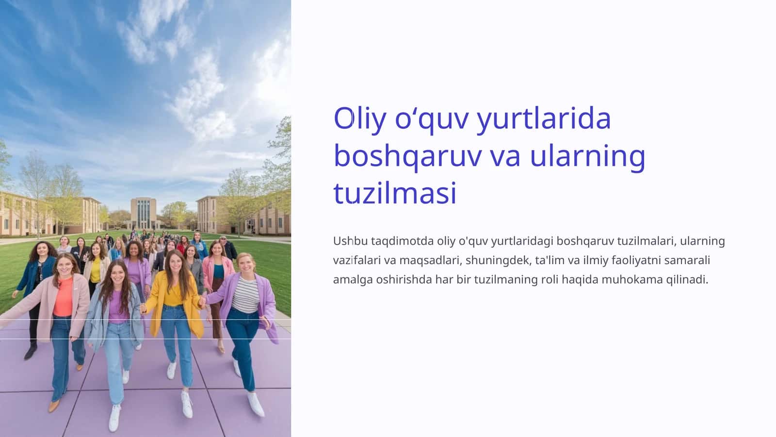 Oliy o'quv yurtlarida boshqaruv va ularning tuzilmasi