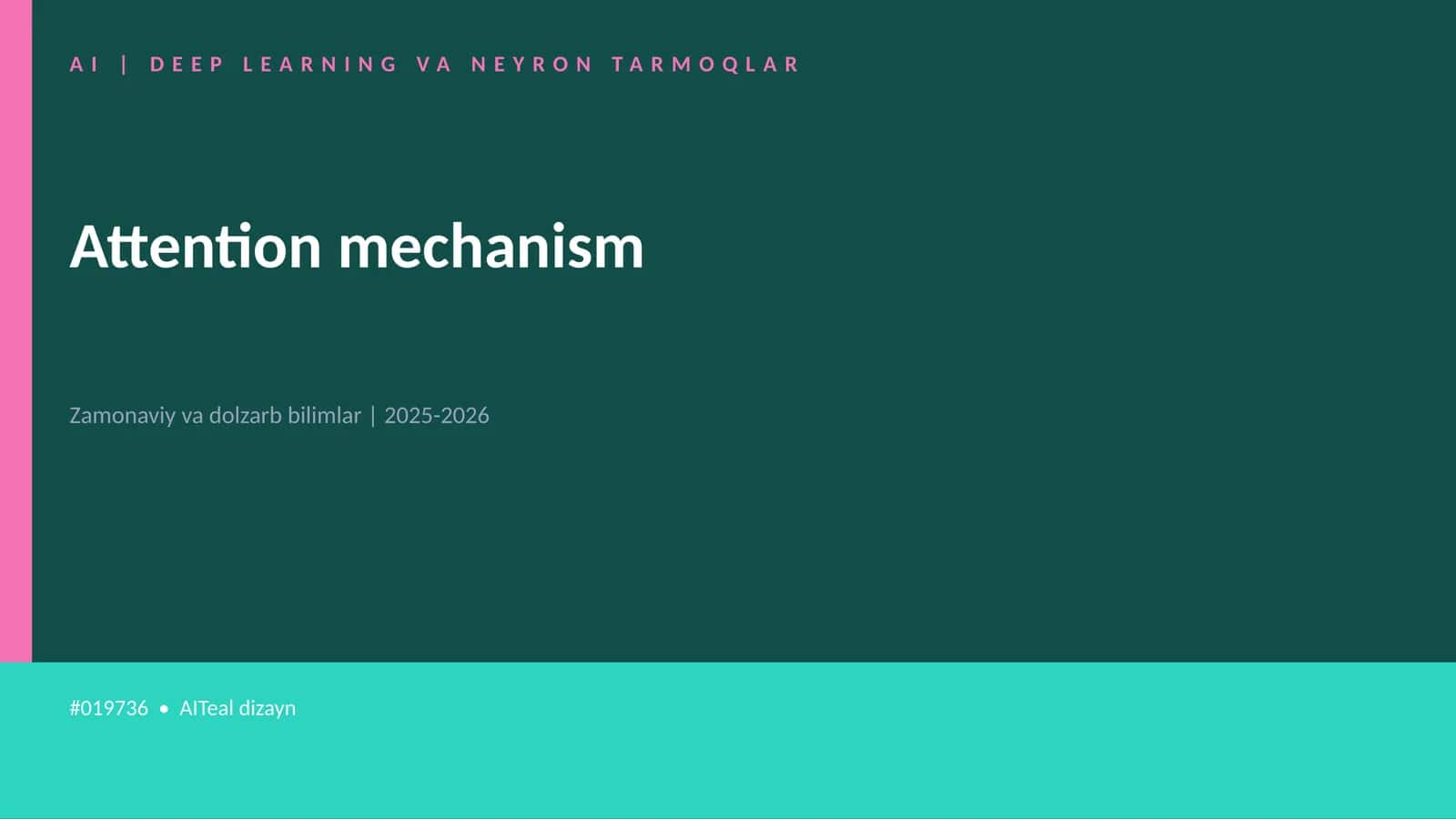 AI | DEEP LEARNING VA NEYRON TARMOQLAR
