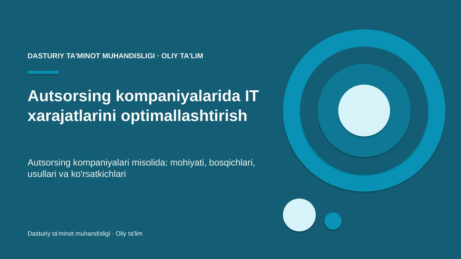 Autsorsing kompaniyalarida IT xarajatlarini optimallashtirish