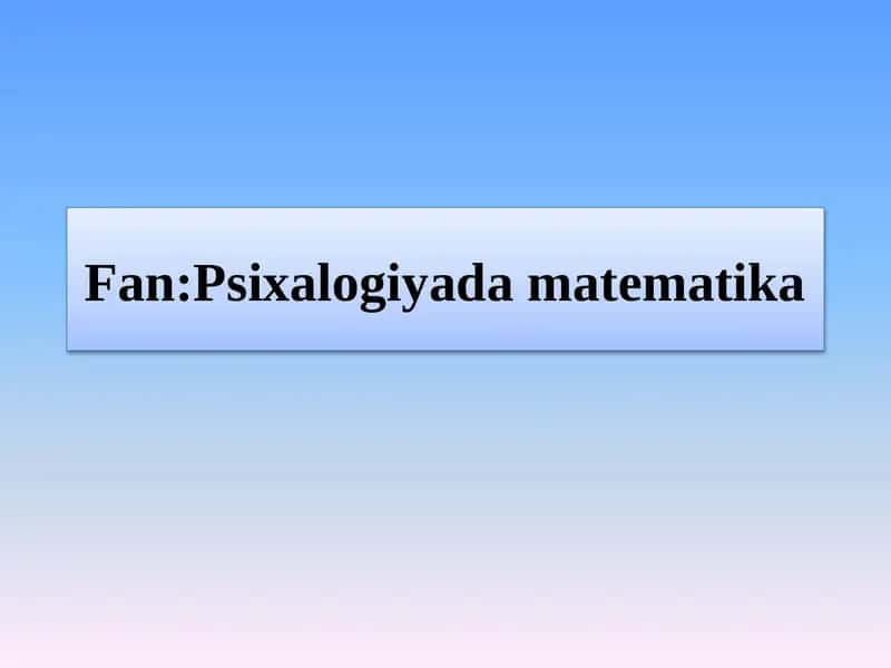 Mavzu: Gepotezalarni tekshirish