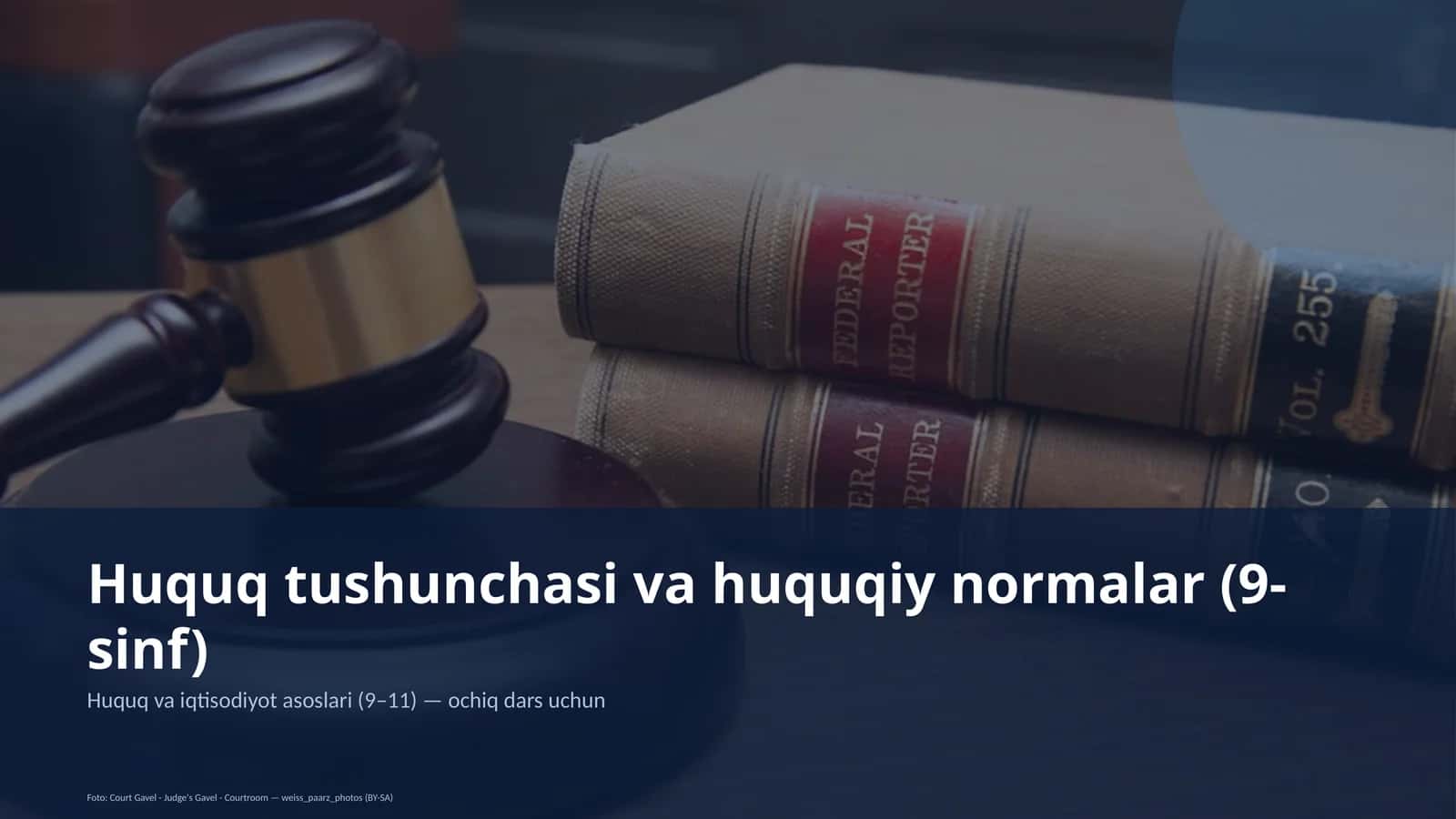 Huquq tushunchasi va huquqiy normalar (9-sinf)