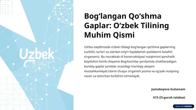 Bogʻlangan Qoʻshma Gaplar: O‘zbek Tilining Muhim Qismi