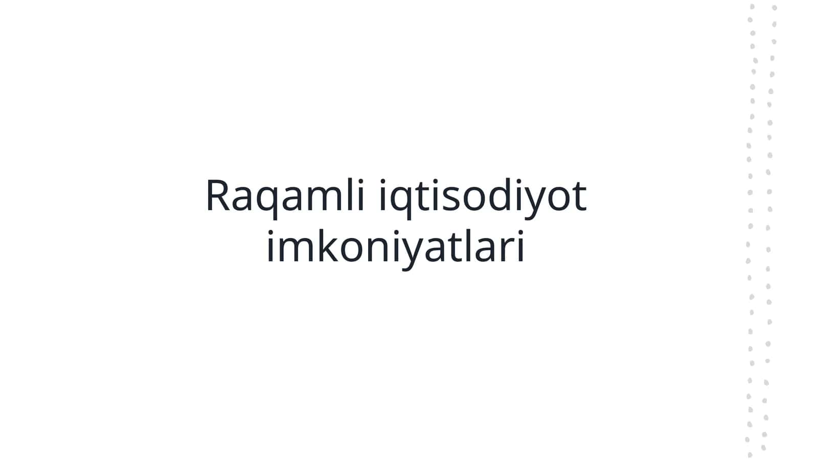 Raqamli iqtisodiyot
