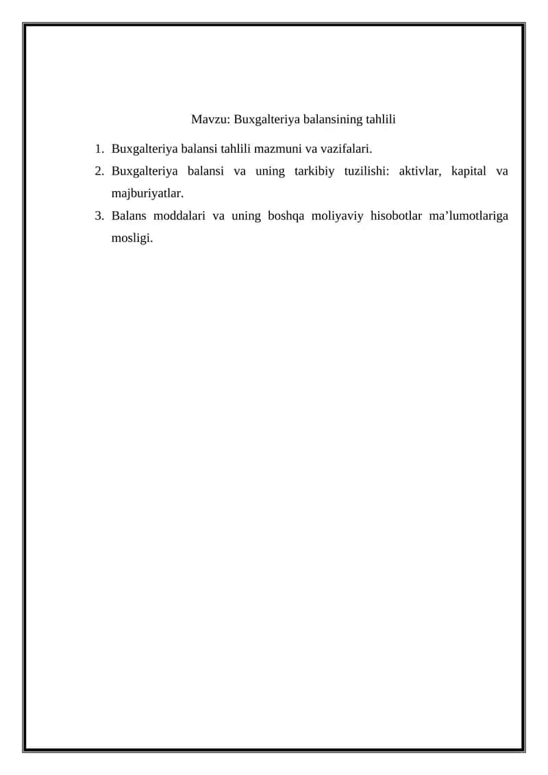 Buxgalteriya balansi tahlili