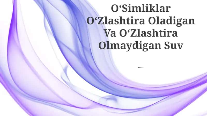 O'simliklar va suv