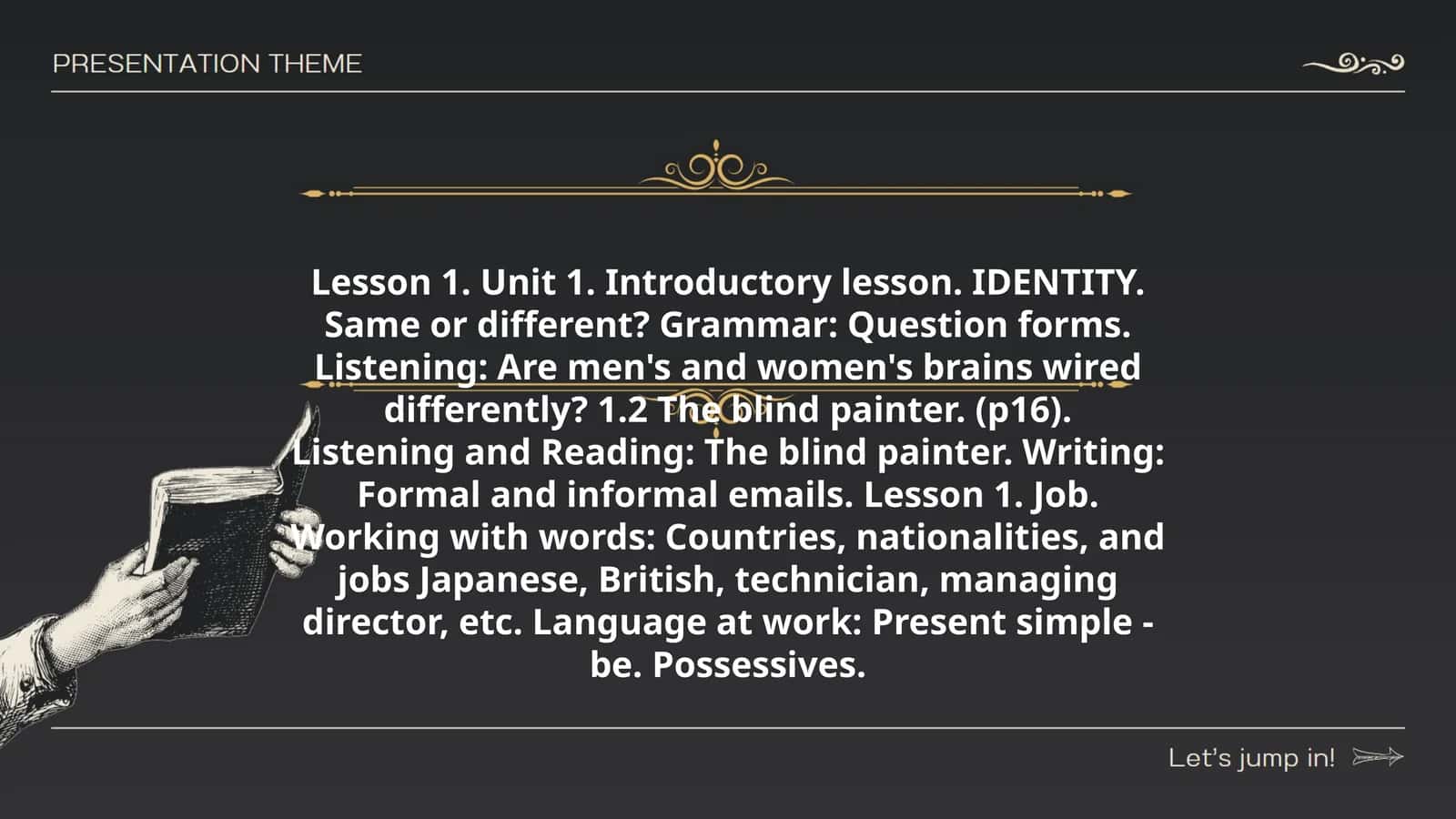Lesson 1. Unit 1. Introductory lesson. IDENTITY