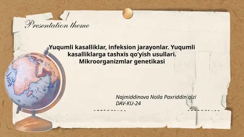 Yuqumli kasalliklar: tasnifi va epidemiologiyasi