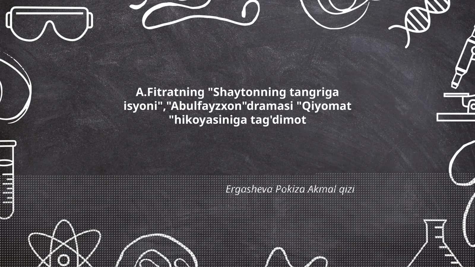 Abulfayzxon dramasi "Qiyomat" hikoyasi