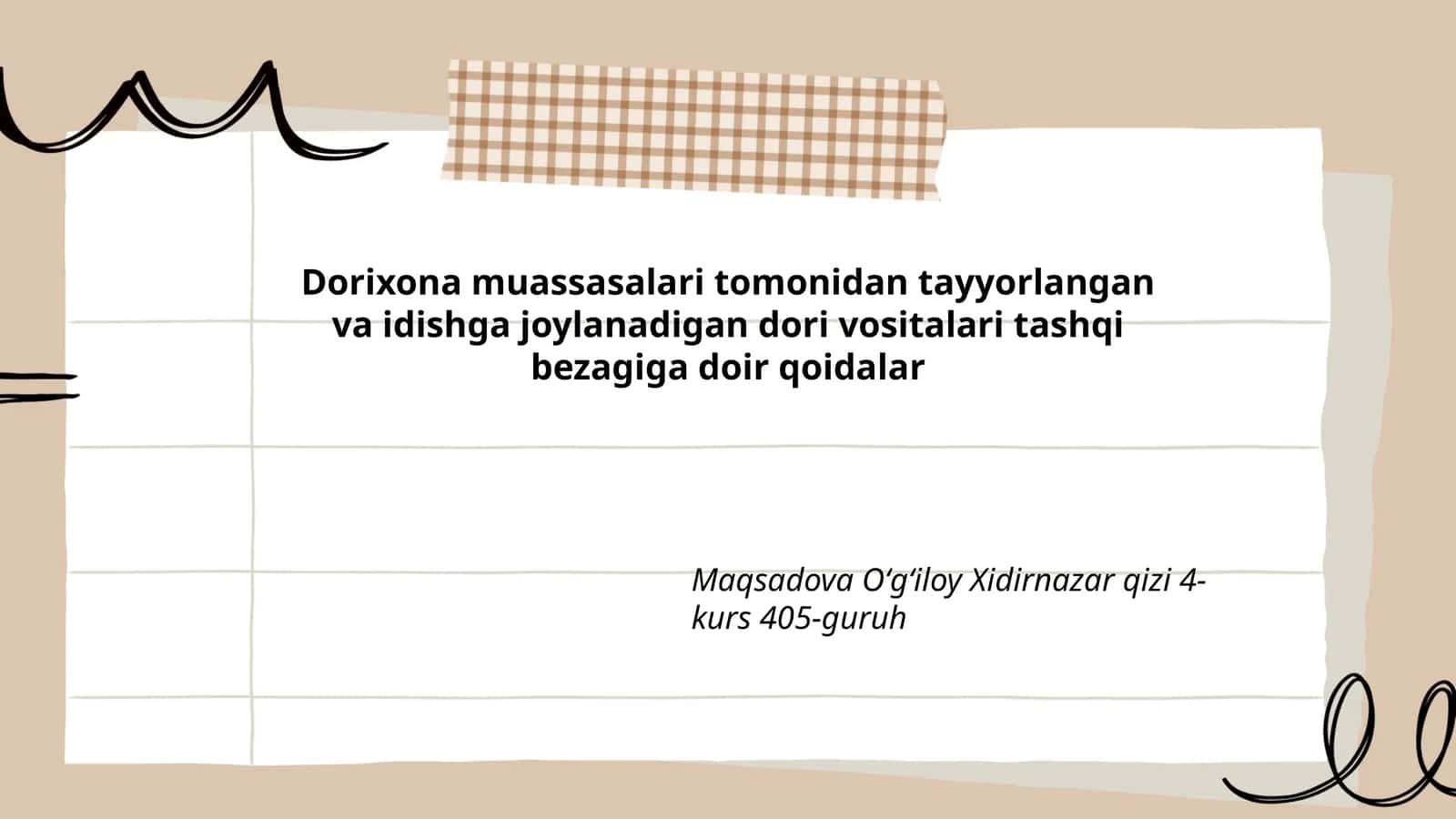 Dori vositalari tashqi bezagiga doir qoidalar