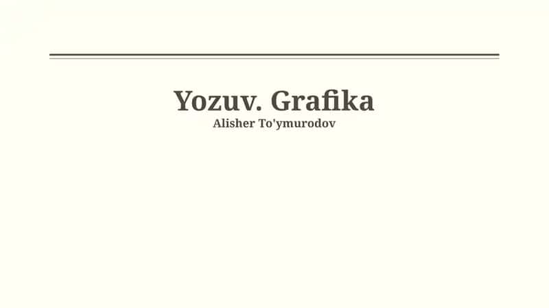 Yozuv. Grafika