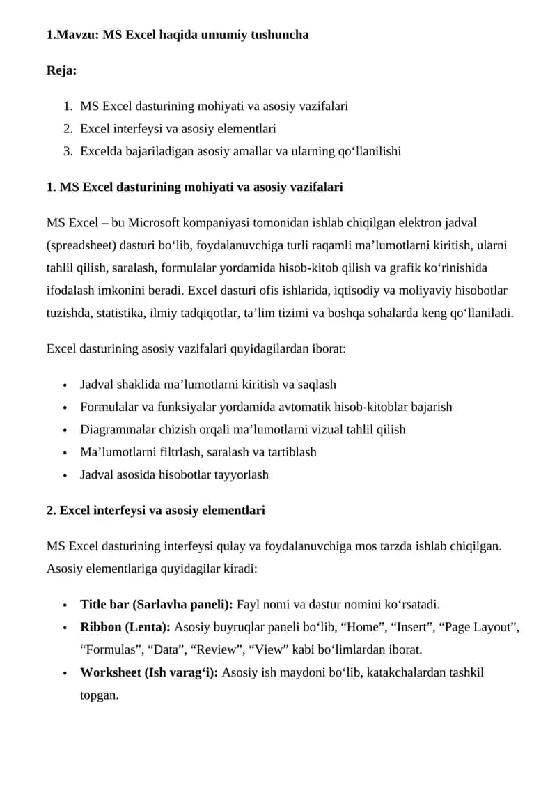 Informatika va axborot texnologiyalari fanidan Konsultatsiya uchun tayyor ish qulay holda