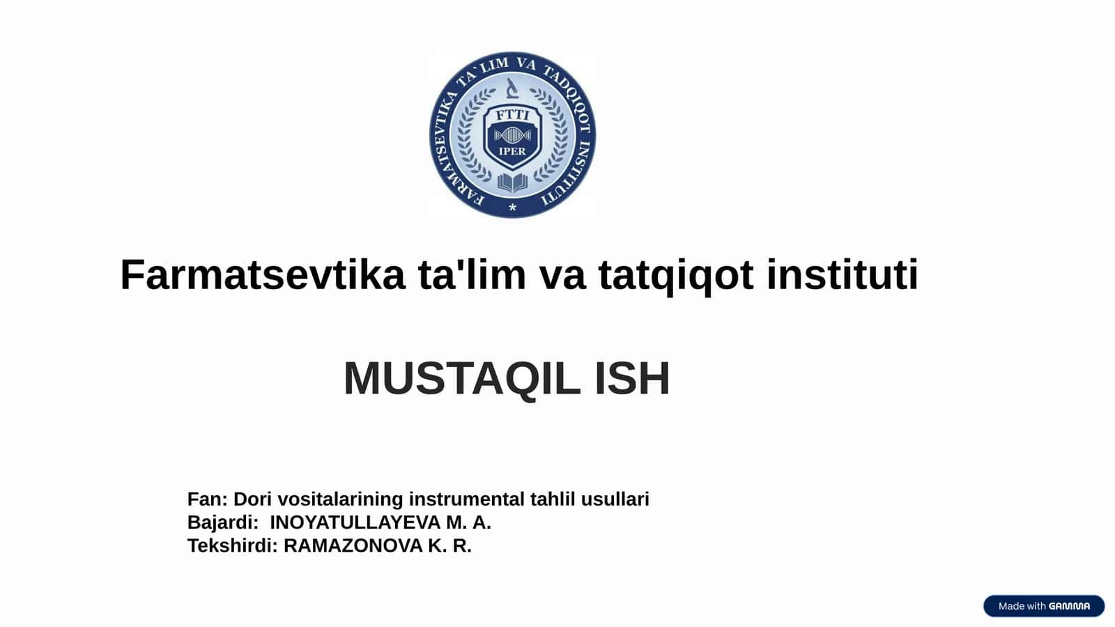 Mass-spektrofotometrik tahlil va uni dori vositalar tahlilida qoʻllanilishi