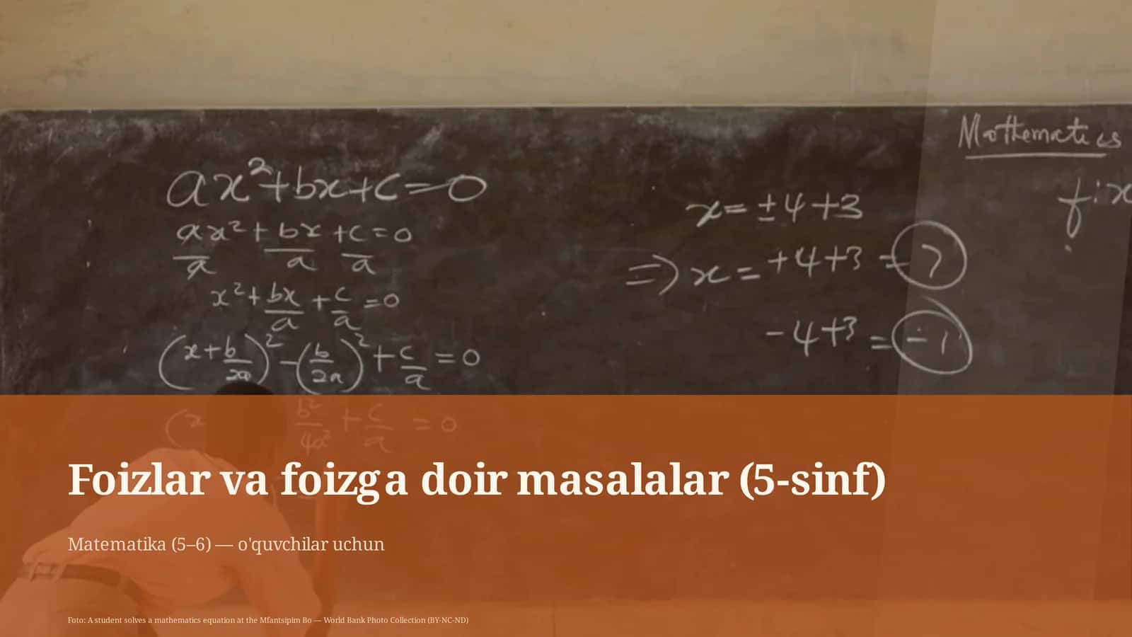 Foizlar va foizga doir masalalar (5-sinf)