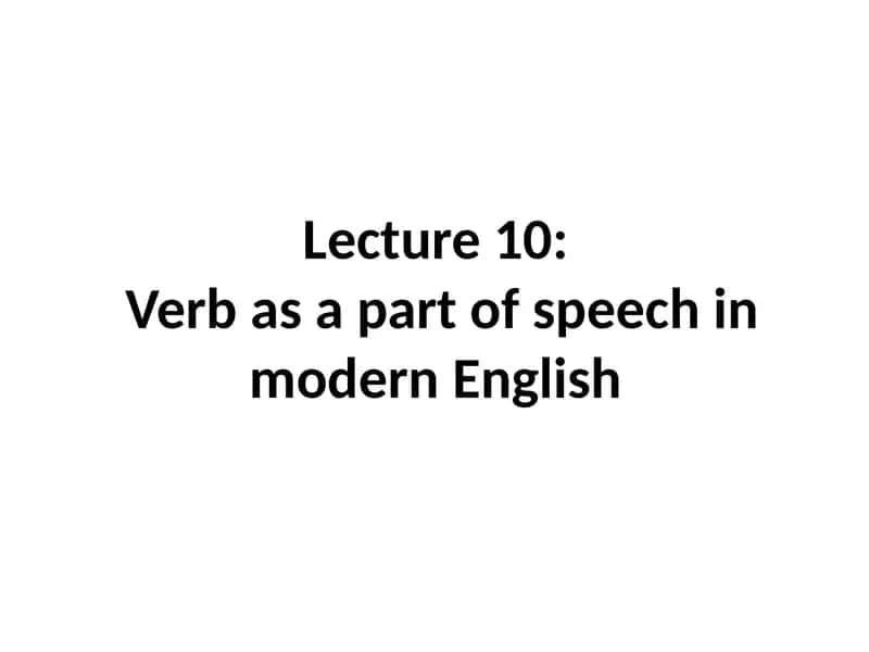 Verbs in Modern English
