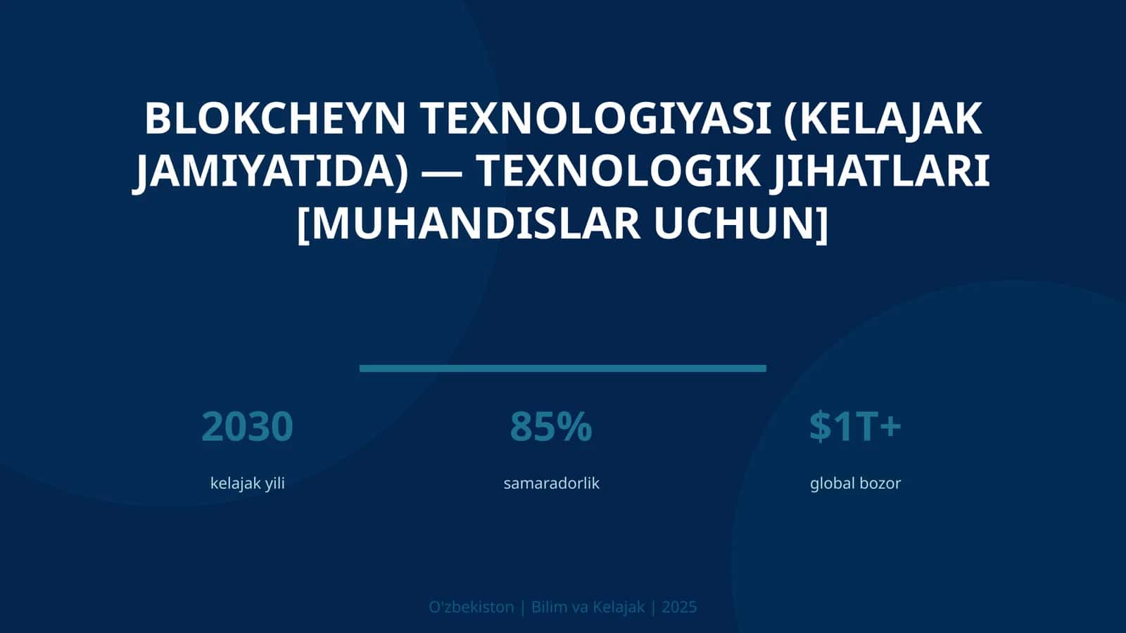 Blokcheyn texnologiyasi (kelajak jamiyatida) — texnologik jihatlari [muhandislar uchun]