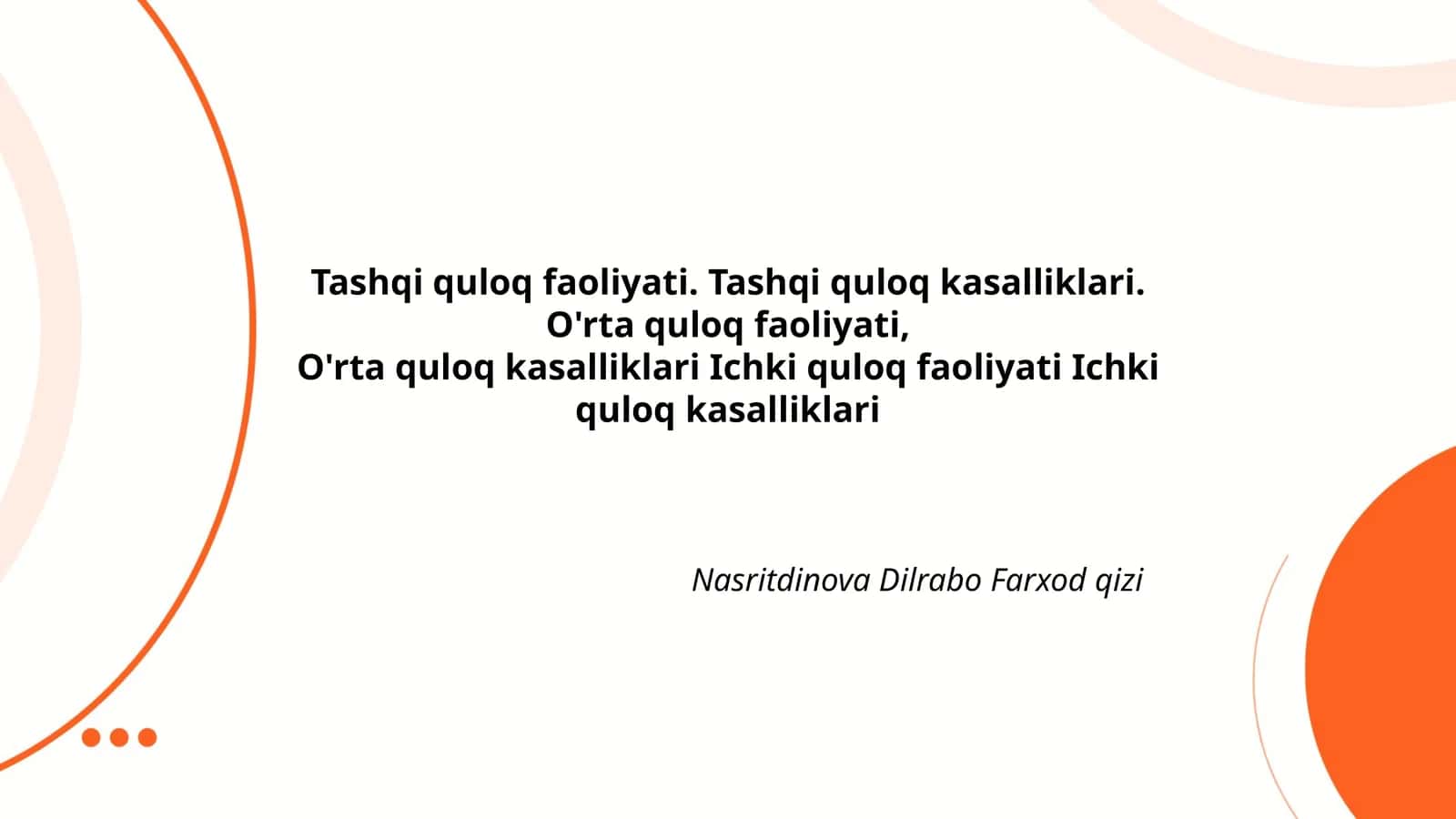 Nasritdinova Dilrabo Farxod qizi