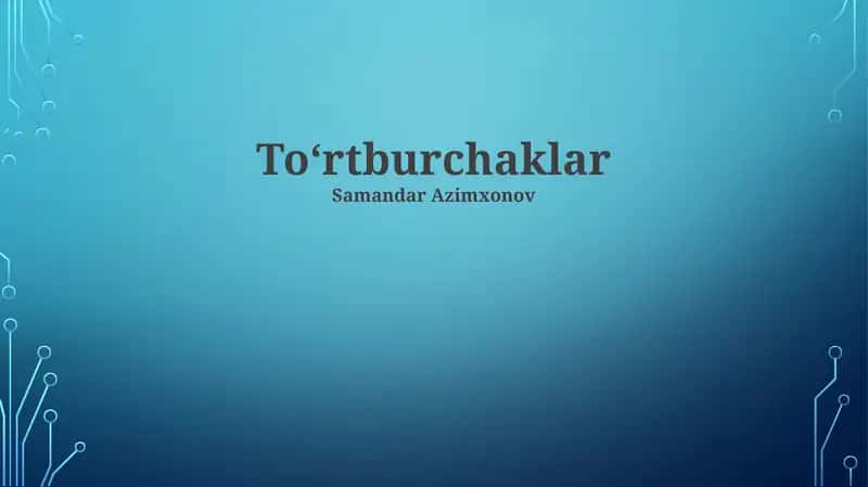 To'g'ri to'rtburchaklar geometriyasi