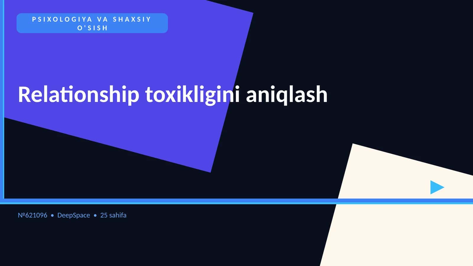 Relationship toxikligini aniqlash