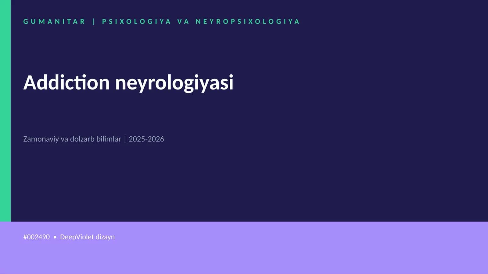 Addiction neyrologiyasi