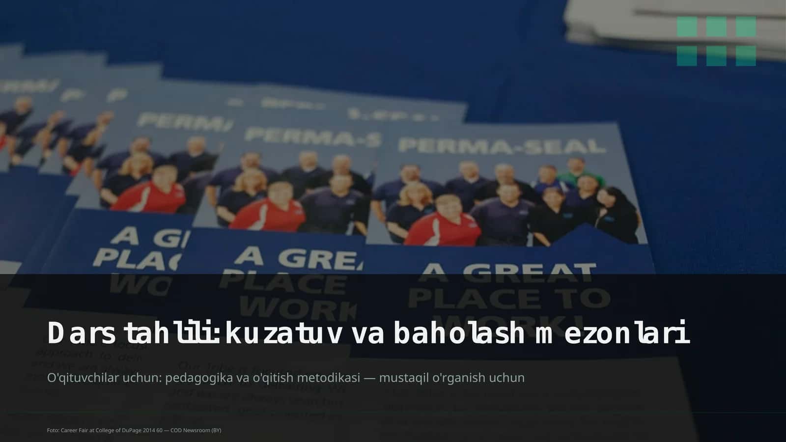 Dars tahlili: kuzatuv va baholash mezonlari